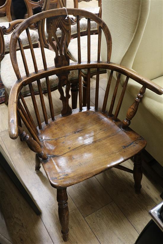 An elm and ash Windsor chair